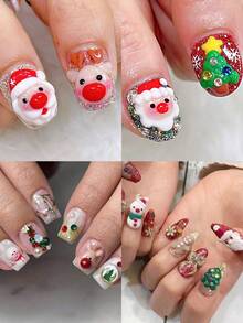 50/20pcs Christmas 3D Cute Nail Art Decorations Resin Santa Claus Snowman Bell Christmas Tree Random Pattern Nail Art Gem Kawaii Winter Christmas Nail Art Decorations DIY Nail Salon Accessories Nail Supplies - Multicolor - View 6