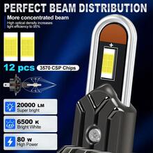 S&D H7 LED Car Headlight Bulbs Canbus 80W 20000LM 6500K CSP For Led Lights Auto Lamps Turbo Led Car Accessories Plug&Play 12V - H7 - View 3