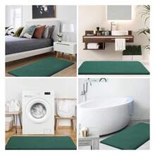 Memory Foam Bath Mat 47x17, Extra Soft And Absorbent Bathroom Mats, Non Slip Washable Carpet For Floor, Shower And Tub, Green - 多色61 - 查看 7