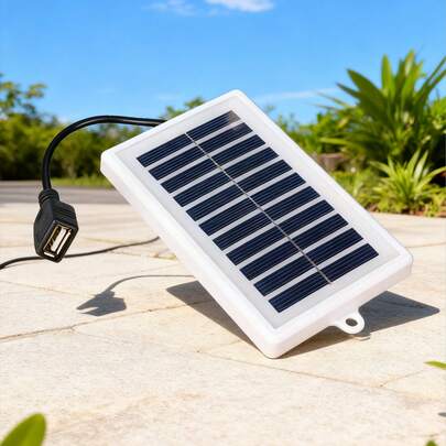 2025 New 1pc (Output Capacity: 15W, Net Weight: 81g) High-Efficiency Portable LED Solar Charger Panel, USB Interface For Device Charging, LED Emergency Lighting, Night Market Lighting Function, Outdoor Mobile Solar Power Bank, Suitable For Camping Power Supply, Night Market Stalls, RV Backup, Outdoor Operations, Covering Portable Solar Panels, Camping Solar Chargers, Night Market Solar Panels, Outdoor Mobile Chargers, Solar Emergency Power.