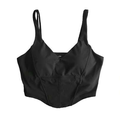Women V-Neck Cropped Sports Bra Top - Yoga Fitness Activewear AUCV002