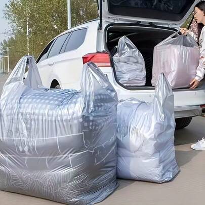 Túi nhựa chịu lực khi di chuyển - Túi đựng quần áo, chăn và hành lý bền, chống bụi và chống ẩm, không tiếp xúc với thực phẩm, có quai xách tiện lợi - Lựa chọn cao cấp cho việc lưu trữ lâu dài!