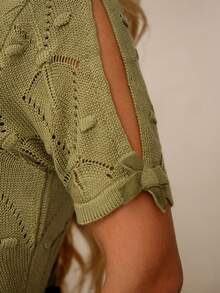 Charlotte Short-Sleeved V-Neck Dress, Elegant For Christmas And New Year's Eve - 橄欖綠 - 查看 5