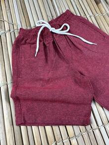 BOYS' BERMUDA SHORTS CHILDREN'S PREPPY FASHION NEW RELEASE - Burgundy - View 4