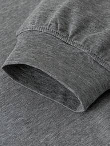 mini bala Conjunto de ropa de casa para niños, pijama suave y transpirable, conjunto acogedor de otoño - gris oscuro - Ver 7
