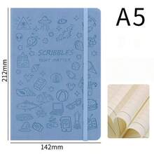 1pc A5 Cute Diary Notebook, Student Memo Pad, Cartoon Stamp & Strap Decorated Notepad - Multicolor - View 4
