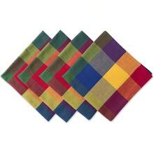 DII% Algodón, Juego de Servilletas Básicas Sobredimensionadas de 20x20, Rojo, Blanco y Azul a Cuadros - Verano cheque - Ver 2