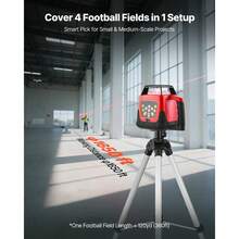 Rotary Laser Level Kit, 1650ft 360-Degree Self Leveling Red Horizontal Laser Transit,With Tripod,Receiver,Remote Control, Scale,Toolcase, IP66 Waterproof, 0.80in/100ft Precision For Construction - 查看 4