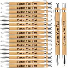 20/50/70/100pcs Personalized Bamboo Ballpoint Pens - Customized Engraved Name, Date, Lightweight Retractable, Weddings, Parties, Guest Books, Office And School Supplies, Forever Love, Personalized Gift, Graduation Gift, Thoughtful Gift, Teacher Gift, Stationery - Brown - View 7