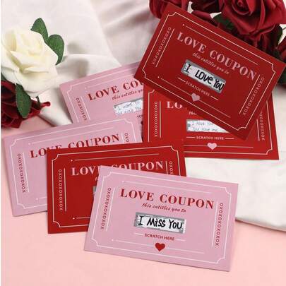 60pcs Scrapable Love Coupons, Valentine's Day DIV Love Scratch Card, Romantic Couple Date Creative DIY Scratch Card, Dinner Invitation Card, Gift For Couples On Wedding Anniversary, Mother's Day Greeting Card, Items For Family And Friends Gatherings, Ramadan Festival, Valentine's Day And Other Various Party And Holiday Activities.