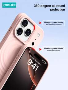 Koolife 磁吸式全包保护壳,适用于苹果 17 Pro,流水波纹图案,触感柔软,植绒内衬,兼容 17 Pro Max/17/17 Pro/16/16 Pro/16 Pro Max/16e - 粉色 - 查看 5
