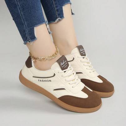 Zapatos deportivos de verano casuales para mujer de talla grande, con suela plana y suave, antideslizantes, de patchwork, ligeros para primavera/otoño, zapatillas para estudiantes