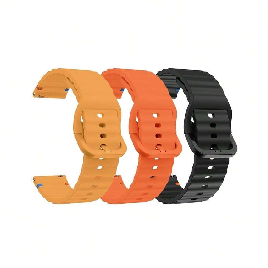 3 Pack Sport Watch Bands Compatible With Woneligo/Fitpolo Smart Watch IDW13, 22mm Quick Release Straps For TOOBUR IDW19/ENOMIR IDW19/MILOUZ IDW19/Gydom IDW19/Faweio IDW19/Hoowel IDW19/Amzhero IDW19/Tensky IDW19/WNH IDW19 Smart Watch For Men Women{Inchcolor_nameinch:InchBlack+Orange+Yellowinch} - 黑色+橙色+黃色 - 查看 1