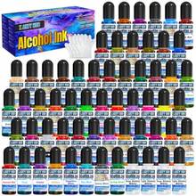 Alcohol Ink Set 60 Bottles Concentrated AlcoholBased Ink For Epoxy Resin Art Tumbler Making Fluid Painting On Glass Ceramic And Leather 10 Ml Each