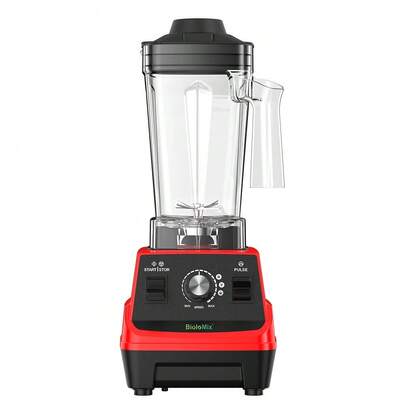 Batidora de batidos Profesional BioloMix Mini Pro de 1800 W, Recipiente de 1,8 L, Autolimpiante, Negro / Rojo