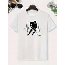 HoCKeY Boys T-Shirt - Boys Creative T-Shirt, Casual Lightweight Comfortable Short Sleeve Top, Summer Youth Clothing - Medium Stretch, Crew Neck, Regular Fit, Knit Fabric, 180 g/m²