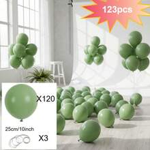 63pcs/123pcs (1 Set) Retro Green Party Decorative Balloons, Wreath Arch Balloon Set, DIY Balloon Tree, Balloon Arch, Birthday, Wedding, Valentine's Day, Party Decorations, Holiday, Wedding Balloon Bouquet, Balloon Set - Multicolor - View 11