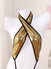 Sexy Women's Jumpsuit, Clubwear Style, Suitable For Party Celebrations - Gold - View 6