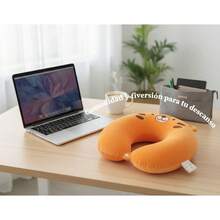 Adorable Cartoon U-Shaped Cervical Pillow - Comfortable Travel/Home/Office Support For Kids/Students/Executives - trái cam - Xem 2