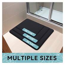 Memory Foam Bath Mat 24x16, Extra Soft And Absorbent Bathroom Mats, Non Slip Washable Carpet For Floor, Shower And Tub, Black - 多色79 - 查看 7