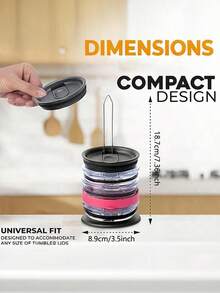Tumbler Lid Organizers, Tumbler Lid Holders For Kitchen Storage & Organization, Space - Saving Cup Lid Organizer For Tumbler & Tumbler & Tumbler Lids, Silicon Base Secret Santa Gifts For Women,Valentine's Day Gifts, Stocking Fillers, Personalised Gifts, Christmas Gifts - Multicolor - View 2