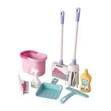 Electric Vacuum Cleaner Toy With Lights And Music, Realistic Household Appliance & Furniture, Baby Cleaning Tool, Simulation Sweeping, Mopping, Car Washing Play Set