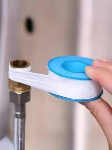 1卷乙烯基聚四氟乙烯（PTFE）水管胶带 - 可靠的无油密封解决方案，适用于管件螺纹密封，白色管道螺纹密封原材料，是家庭管道和DIY项目的必备品