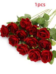 1支/5支/10支/12支/20支装酒红色20英寸人造玫瑰，优质仿真玫瑰，适用于家居装饰、房间装饰、餐桌装饰、婚礼装饰、新娘捧花、腕花、插花材料