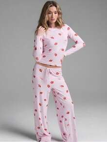 1pc Women Printed Short Sleeve T-Shirt And Pants Casual 2 Pieces Set - Multicolor - View 7