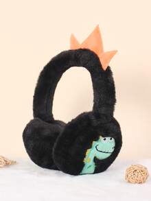 1pc Kids Cartoon Dinosaur Plush Earmuffs, Outdoor Winter Ear Warmers