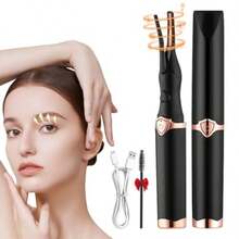 GSYY Heated Eyelash Curler For Wen With 3 Temperature Settings Anti-Burn Mini Electric Eyelash Curler USB Rechargeable 24-Hour La Lift Pable Makeup Tool For Daily Use And Travel - màu đen - Xem 1