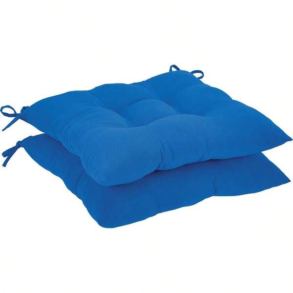 Basics Tufted Outdoor Square Seat Patio Cushion Pack Of 2 Blue