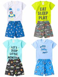 6-Piece Summer Pajama Set For Boys, Glow-In-The-Dark, Assorted Colors - Children's Clothing - Multicolor - Ver 7