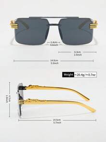 3副方形无框男士日常休闲、旅行、骑行、钓鱼、海滩时尚眼镜 - 彩色 - 查看 8