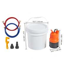 Kit de lavado de calentador de agua sin tanque , incluye bomba eficiente y balde de 3,7 galones y 2 mangueras, llave y adaptador para una instalación rápida, kit de descalcificación de descarga de calentador de agua fácil de comenzar anticorrosión - Naranja - Ver 10