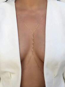 1 件欧式/美式简约水滴吊坠项链，适合女士派对/海滩/旅行的配饰礼物