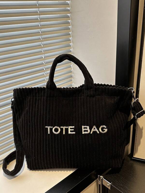 New Large Capacity Shoulder Bag, Crossbody Bag, Corduroy Letter Handbag, Tote Bag, Wholesale