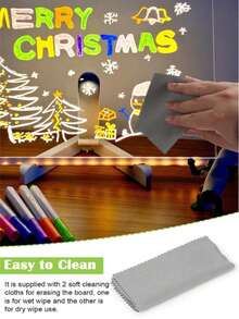 Acrylic Whiteboard With LED Lights And Bracket For Illuminated Notes, LED Letter Message Board With 7-Color Marker Pen Suitable For Offices, Schools, And Homes. Two Types Of Brackets Are Randomly Provided