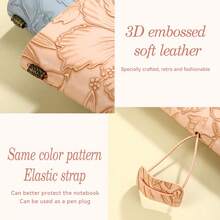 1 Sổ tay 2026, chất liệu da PU dập nổi 3D - Sổ tay có dây đeo, trang kẻ ô vuông/trống/có dòng, phong cách hoa cổ điển, dùng để lập lịch trình hàng ngày, nhật ký du lịch và phác thảo - A6 - Xem 2