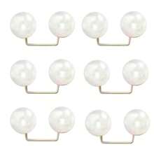 3/4/6 قطع أزرار مزيفة أنيقة من اللؤلؤ، مناسبة للفساتين وتعديل الياقة وتثبيت الأوشحة، مثالية للارتداء اليومي والهدايا، اكسسوارات فستان الحفلات | أسلوب بوهيمي | أزرار بلاستيكية متينة