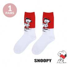 SNOOPY 1/3/5双装圣诞袜，男女通用成人中筒袜，可爱袜子，生日/圣诞礼物 - 彩色 - 查看 12