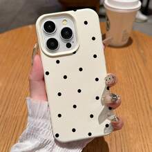 Funda de teléfono a prueba de golpes, funda protectora negra con lindos puntos blancos, clásica y sencilla, adecuada para iPhone 17/17 Pro/17 Pro Max/17 Air/16/11/13/15/15 Plus/15 Pro/15 Pro Max/12/14 Pro Max/11 Pro Max/12 Pro/12 Pro Max/13 Pro/13 Pro Max/14 Pro/14 Plus funda de teléfono a prueba de golpes para chicas y mujeres - 1 pieza - Ver 6