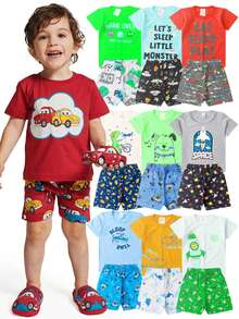 6-Piece Summer Pajama Set For Boys, Glow-In-The-Dark, Assorted Colors - Children's Clothing - Multicolor - Ver 15