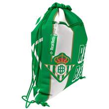 Mochila saco con los colores y escudo del Real Betis Balompié con cuerdas muy resistentes y protectores en las esquinas. Medidas: 34 x 1 x 44 cm. oficial garantizado - MOCHILA SACO REAL BETIS - Ver 2