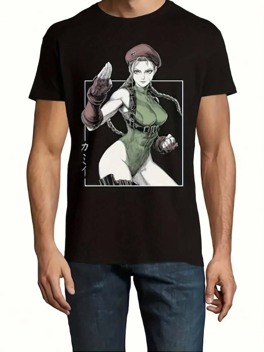 Cammy Sketch Art Unisex Men'S Cotton T-Shirt Gift For Men, Tops For Men 200g