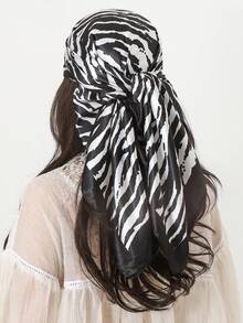 90cm Beach Accessories Printed Women Scarf Imitated Silk Muffler Sunscreen Silk Scarf Shawl Wrap Headscarf Beach Towel Bandana,Hair Band,Head Band Ideal For Dressing Up Your Look Winter Fall - A - View 20