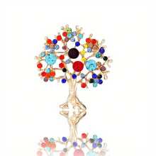 1 pieza Broche de árbol de Navidad con brillantes de rhinestone, una elección perfecta para agregar un ambiente festivo a cualquier atuendo. Esencial para combinar con bolsos y ropa. Color de rhinestone aleatorio y colorido - Multicolor - Ver 4
