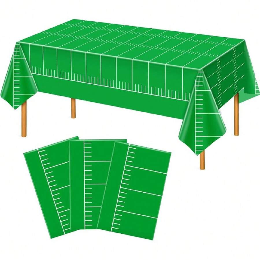 3Pcs Football Field Tablecloth 54 X 108 Inch  Plastic Football Field Table Cloth Touchdown Rectangular Tablver For Gameday Taiate Rugby Sports Birthday Party Drations,27861749 - Cà phê nâu - Xem 1