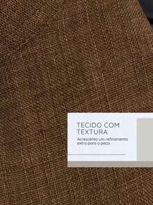 Men's Short-Sleeve Shirt With Mandarin Collar And Linen-Look - Assorted Colors - Comfortable - Rust Brown - View 3
