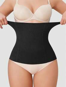 Women's Seamless Waist Cincher, Short Tight Waist Trainer, Strong Compression Abdominal Waist Belt, Waist Support For Sitting, Fitness, Yoga And Sports - Black - View 1